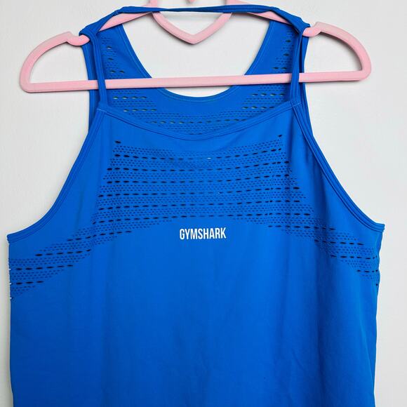 Gymshark NWOT Blue ENERGY SEAMLESS LOOSE TANK Size Medium - Picture 7 of 9